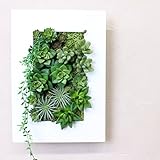 A plus floral art インテリアグリーン ホワイトフレーム アレンジ オアシス フェイクグリーン 観葉植物 造花 壁掛け