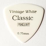 PICKBOY[ピックボーイ] ピック ビンテージ クラシックピック ホワイト トライアングル 販売単位：1枚 (0.75mm)