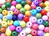100個 アクリルビーズ ミックスアソート 丸玉 10mm 穴:1.5mm スペーサー クラフト 手芸用品 ジュエリー ハンドメイド 手作り アクセサリーパーツ Huey 手芸材料のヒューイ h2497s76