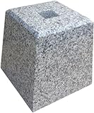 【貫通穴開いてます】白御影石Ｇ６０３の束石、沓石！ 上面５寸、高さ７寸【中国加工】