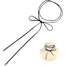 Amazon | [Lamerry] チョーカー レディース 黒 リボン 紐 ネックレス