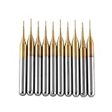 10個タングステンカーバイドエンドミルチタンコートフライスカッター彫刻ビットロータリーバーセット3.175mmx0.6mm