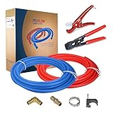Pexflow PXKT10012 ペックススターターキット クリンパー＆カッターツール付き、1/2インチエルボー＆カップリング真鍮フィッティング、1/2ステンレススチールシンチクランプ、1/2インチ