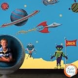 My Wonderful Walls Peel and Stick Space Wall Stickers for Space Theme Wall Mural, Multicolored [並行輸入
