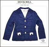 ロンドン休暇 サテンリボン付きお出かけジャケット（濠Du) ブルー 110ｃｍ