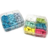 Kissteether 色のプラスチック製の安全おしゃぶりクリップ創造的な自由ベビーおしゃぶりセットの混合DIY看護ジュエリーコンビネーションパッケージかぎ針編みのビーズをブレンド自然ラウンドジオメト