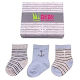 Minene Baby Infant Toddler Kids Gift Set of 3 Boys Socks (0 to 6 Months) by Minene