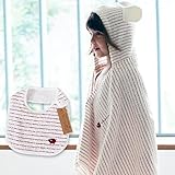 ミルフィーユ ギフトセット1（レッド） フード付きバスタオル+スタイ1枚 今治産 (0～3歳用) のし・包装・メッセージカード対応