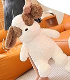 座っている犬抱きしめるぬいぐるみ枕家の装飾犬ぬいぐるみ犬ぬいぐるみおもちゃぬいぐるみ犬枕バレンタイン、クリスマス、誕生日のギフト (70cm, ブラック)