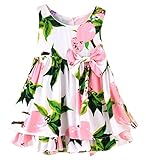 (ラボーグ)La Vogue 子供服 ドレス ガールズ 女の子 ワンピース 綿 夏 キッズ 可愛い ノースリーブ 蝶結び ベビー プリンセスドレス 発表会 結婚式 ピンク 110