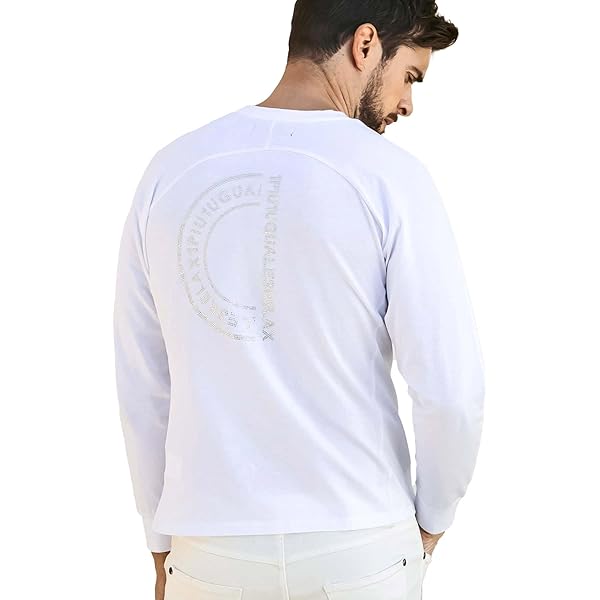 1piu1uguale3 ロンT ホワイト ストレッチ 厚手 バックロゴ