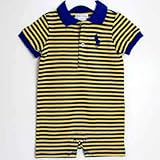 (ラルフローレン)RalphLauren Striped Big Pony Shortall ストライプビッグポニーショートオール [並行輸入品]