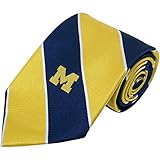 NCAA Michigan Wolverinesワイドストライプシルクネクタイ