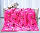 FT Home Fashion Ultra Soft Rose Color Monkey Printed Baby Sherpa Borrego Blanket Baby Girl's Strolle