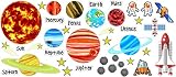 Planets Solar System with stars removable and repositionable stickers playroom nursery vinyl saying 