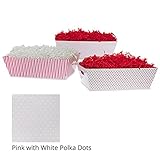 Large Valentine Gift Tray Basket - Pink with White Polka Dots by The Lucky Clover Trading