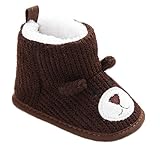 幼児 キッズ ニット ブーツ 防寒 ベビー スノーブーツ ルームシューズ 子供靴 綿毛入り 保温 (13cm, ブラウン)