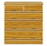 日本製 シック 幅90cm 4段ローチェスト 完成品 (ナチュラル)