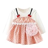 人気　Yochyan ベビードレス　バレンタインデー 　プレゼント　キッズドレス　子供服　　花柄　レース　蝶結び　女の子　ガールズ　かわいい　素敵　長袖秋冬　日常着　普段着　通園通学　（70-100Ｃ