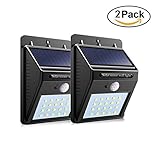 samhe センサーライト　ソーラーライト 20LED 高輝度　2個セット　壁掛け式 省エネ 防犯 防水仕様　自動点灯 自動消灯　 屋外照明、駐車場庭先、玄関などに適用