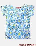 【KANEONARUKI】青い花　アートTシャツ　80cm
