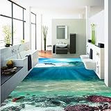 Sproud 大規模なカスタム床ステッカー Hd 3 D 海防水 Non-Slip シックリビングルーム寝室の床塗装 430 Cmx 300 Cm