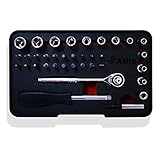Astro 7448 1/4-Inch Drive Wobble Head Ratchet/Socket and Bit Set, 36-Piece [並行輸入品]