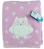Playgro Baby 24" x 44" Cotton Owl & Stars "Super Towel" (Pink) by Playgro [並行輸入品]
