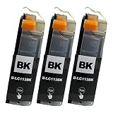 LC113 (BK/ブラック)【3本セット】 最新 互換 インクカートリッジ 113 113BK LC113BK インク 純正と併用可能 brother ブラザー (対応機種: MFC - J4910CDW J4510N J6975CDW J6973CDW J6970CDW J6770CDW J6573CDW J6570CDW / DCP - J4215N J4210N)【STAR JET製】