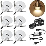 FVTLED 階段ライト 歩道ライト DC12V 1.1W 埋め込み穴径30㎜ 防水 アルミ合金 夜間照明 階段ステップ 階段 廊下 玄関 (C1-03(6pcs))