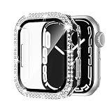 Adepoy コンパチブル Apple Watch ケース 40mm キラキラ アップルウォッチカバー Series 6/5/4/SE 保護フィルム付き ダブルダイヤモンド ピカピカ Apple Watch 6/5/4/SE ケース iwatch用 光沢感 お洒落 ブラック 40mm