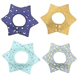 HUHU ベビー スタイ 360度回転 ビブ よだれかけ 防水加工 調節可能 スナップ 5層厚さ 柔らかい コットン (星)