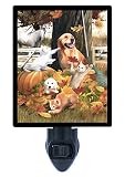 Night Light – Playing In The Leaves – 犬 – Cats – Fall – 秋 – Trees LED Night Light