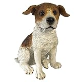 ガーデン オーナメント オブジェ 国華園 ジャックラッセルテリア 1個 かわいい リアル ポリ樹脂製 置物 庭 ガーデニング