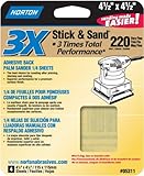 Norton 05310 3 X Stick And Sandpaper 220グリット、4 – 1 / 2インチx 4 – 1 / 2インチ、4 -パック