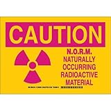 Brady 129235 Radiation and Laser Sign, Legend "N.O.R.M. Naturally Occurring Radioactive Material", 7