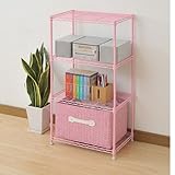 山善(YAMAZEN) メタルシェルフ(幅45 奥行30)4段 ピーチピンク MS-90434JG(PPI)