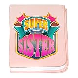 CafePress – ピンクスーパー妹 – スーパーソフトベビー毛布、新生児おくるみ ピンク 05698367716832E