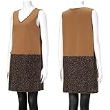 fairy　授乳口付き異素材切替ワンピースM-L キャメル