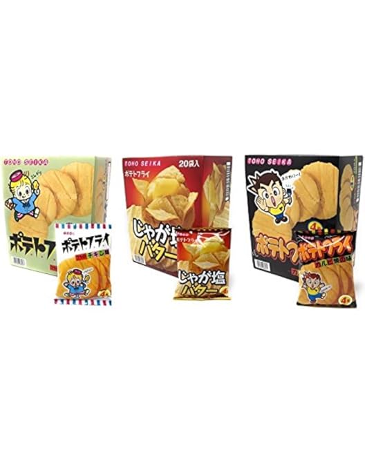 Amazon.co.jp: 東豊製菓 ポテトフライ 3種60袋 駄菓子 詰め合わせ