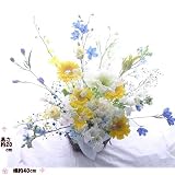 淡い空色 黄色の花 思いで色アレンジ お彼岸の花 お盆の花 一周忌 三回忌の花 弔事 四十九日 一周忌 法事 法要 仏事の花2 (悲しみ)