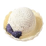 Snoneかわいい ハット キッズ 女の子 リボン 上品 52-54cm おりたたみ可能 コンパクト お出かけ にも 旅行 にも UVカット 日焼け止め 紫外線対策