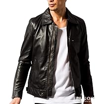 Amazon | [Liugoo Leathers] [リューグーレザーズ] 本革 UK襟付き