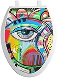 抽象Eye Paintingトイレ便座デカール Elongated pnc-toilet-seat-elong+1022589