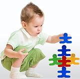 urtoys 16pcs /セット木製Cartoon教育バランスブロックfor Kids DIY Stackingブロック組み立ておもちゃのギフト子供早期教育玩具