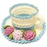 手芸キット かぎ針で編む お花のニットティーカップ アカツメ草 ハンドメイド 手作りキット 6001003