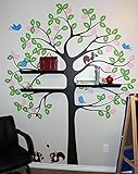 Pop Decors PT-0192-Vb Beautiful Wall Decal Shelving Tree with Squirrels [並行輸入品]