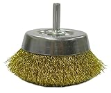 Weiler 14311 Crimped Wire Utility Cup Brush, 2-3/4, 0.118 Brass Fill, 1/4 Stem by Weiler