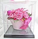 ハッピー ブーケ ピンク カーネーション アレンジ プリザーブドフラワー ディ スプレイ用 ウィンナーケース 付