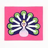 エレガンテポポ 放射線状に紐と通して指先の巧緻性を高める 手作りフェルト教材【ひもとおし　孔雀（くじゃく）】 日本製 fe-himoku